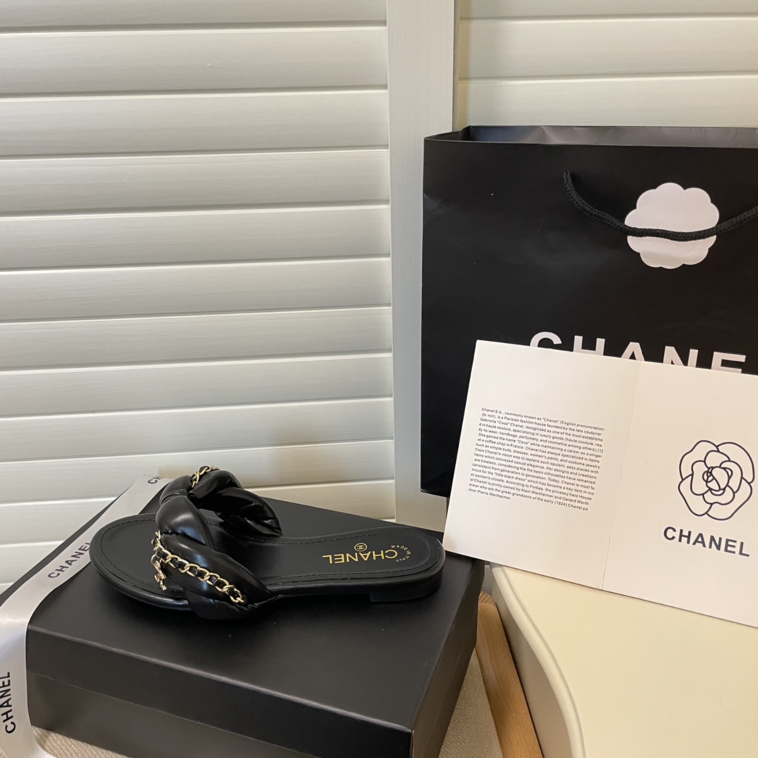 C style Metal chain flip flops