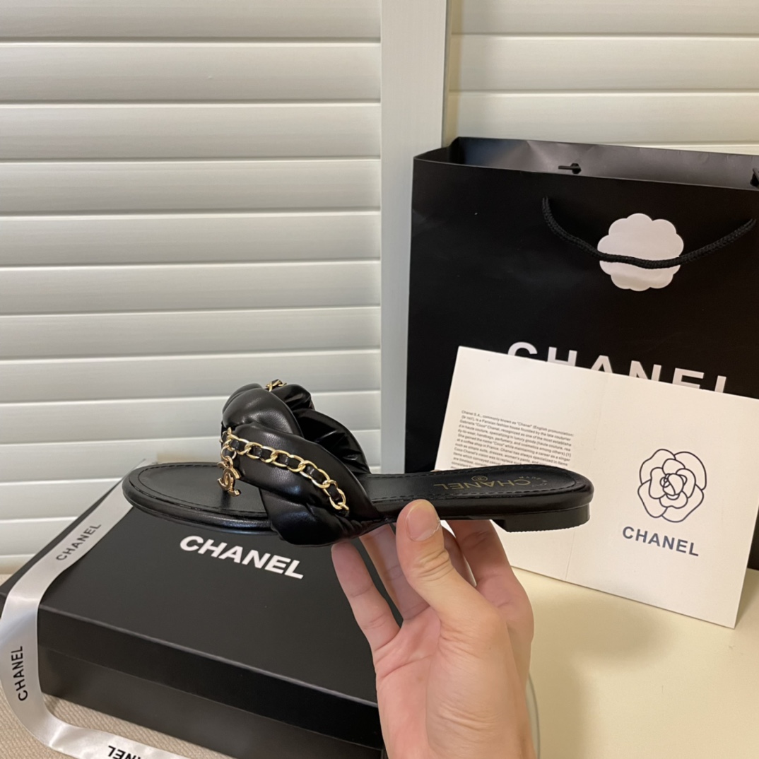 C style Metal chain flip flops