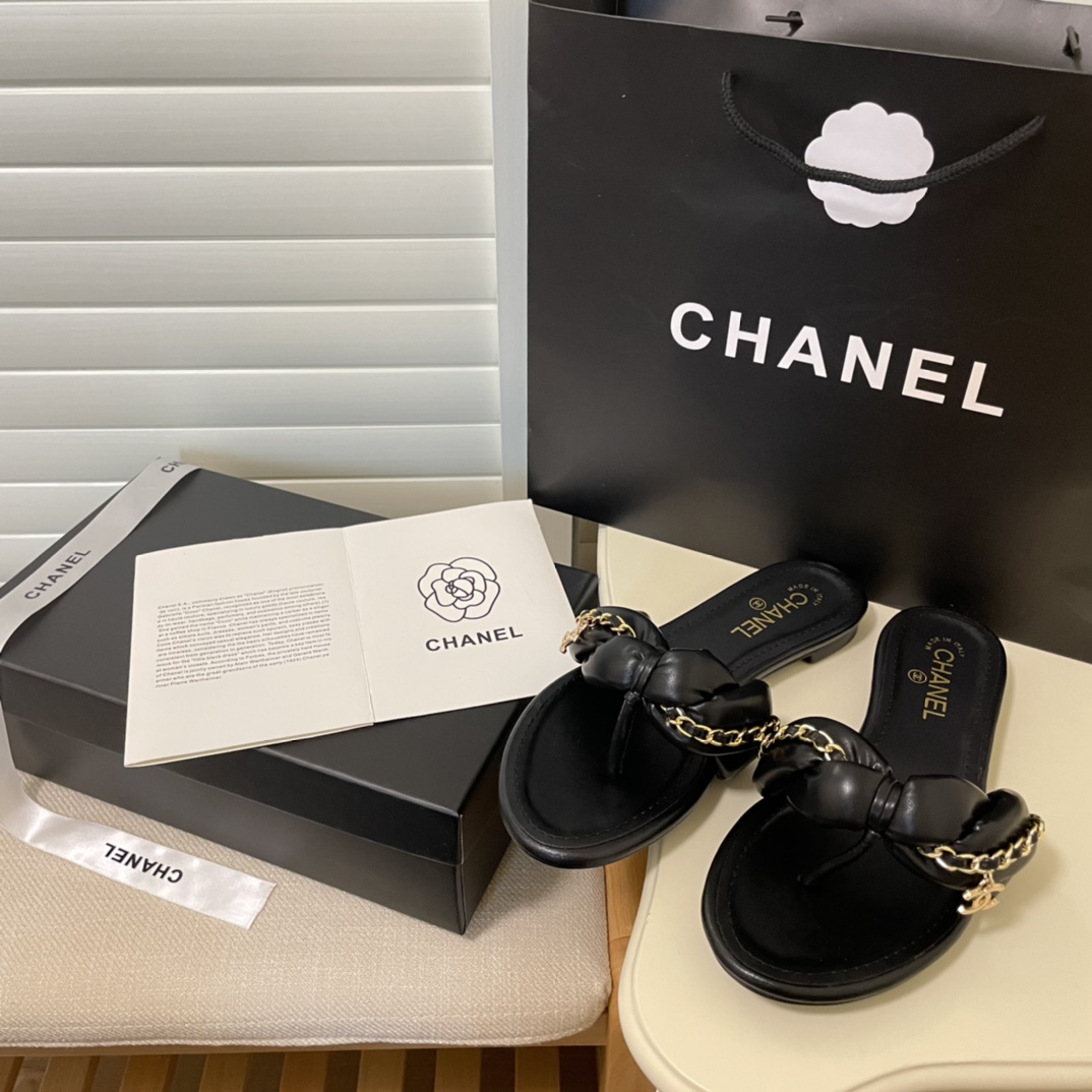 C style Metal chain flip flops