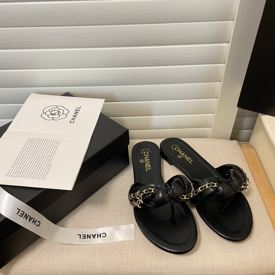 C style Metal chain flip flops