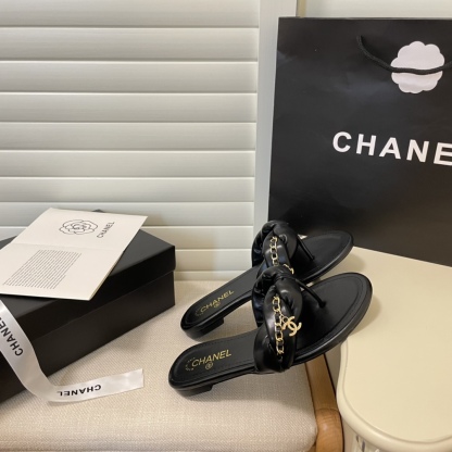 C style Metal chain flip flops