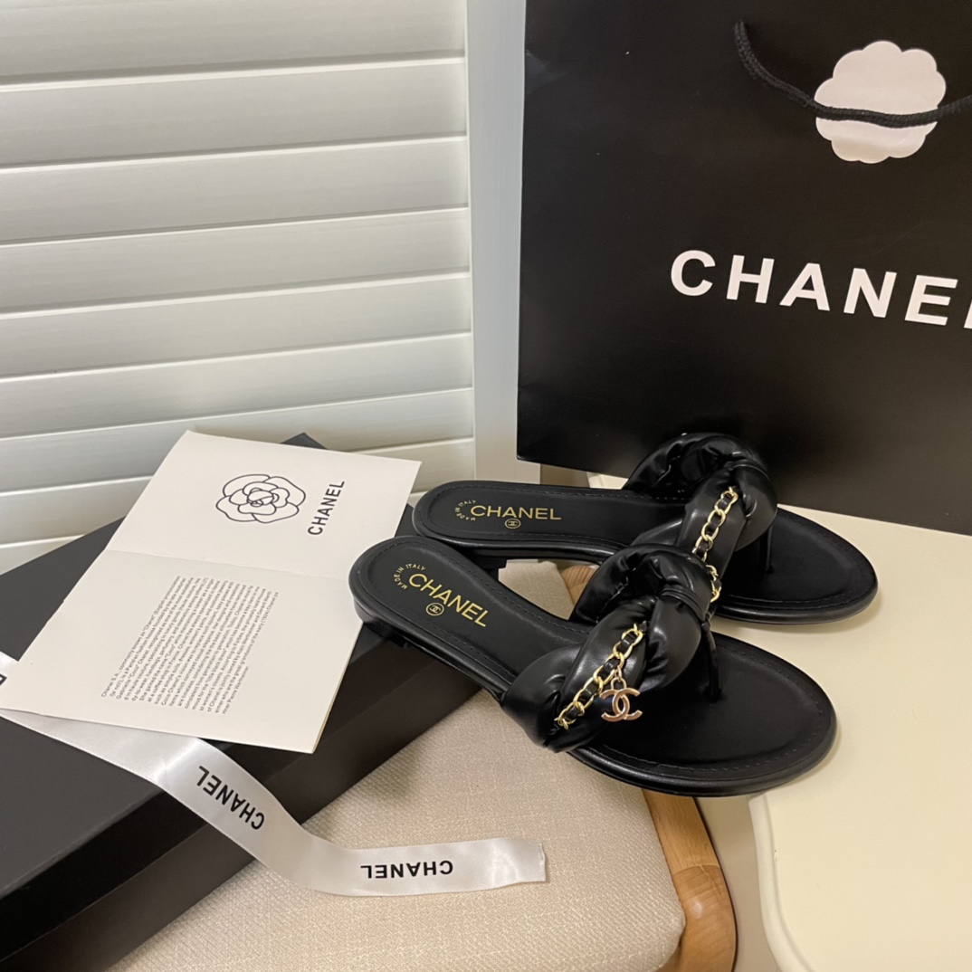 C style Metal chain flip flops