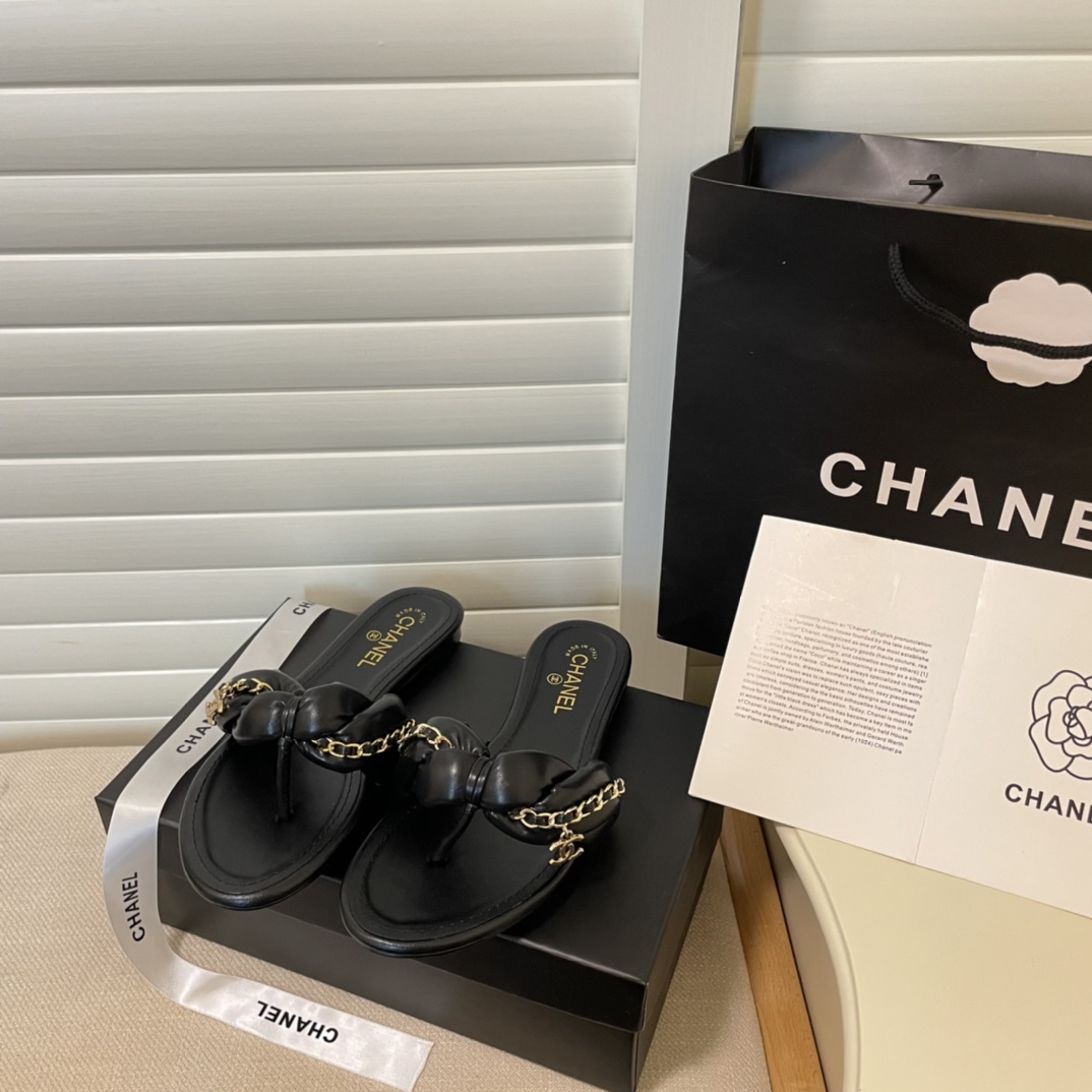 C style Metal chain flip flops