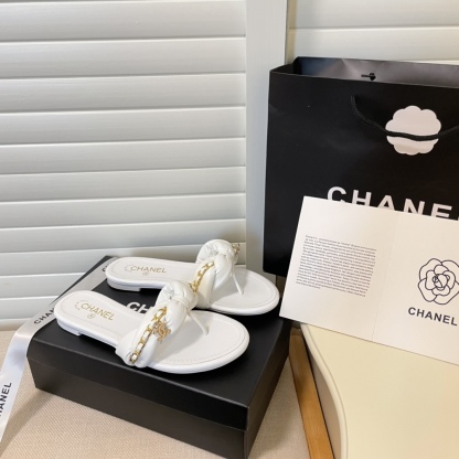 C style Metal chain flip flops