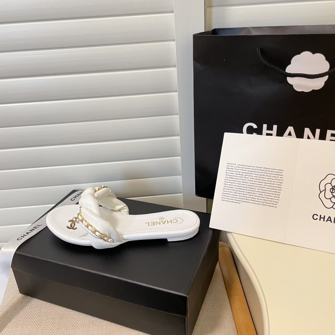 C style Metal chain flip flops