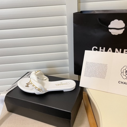 C style Metal chain flip flops