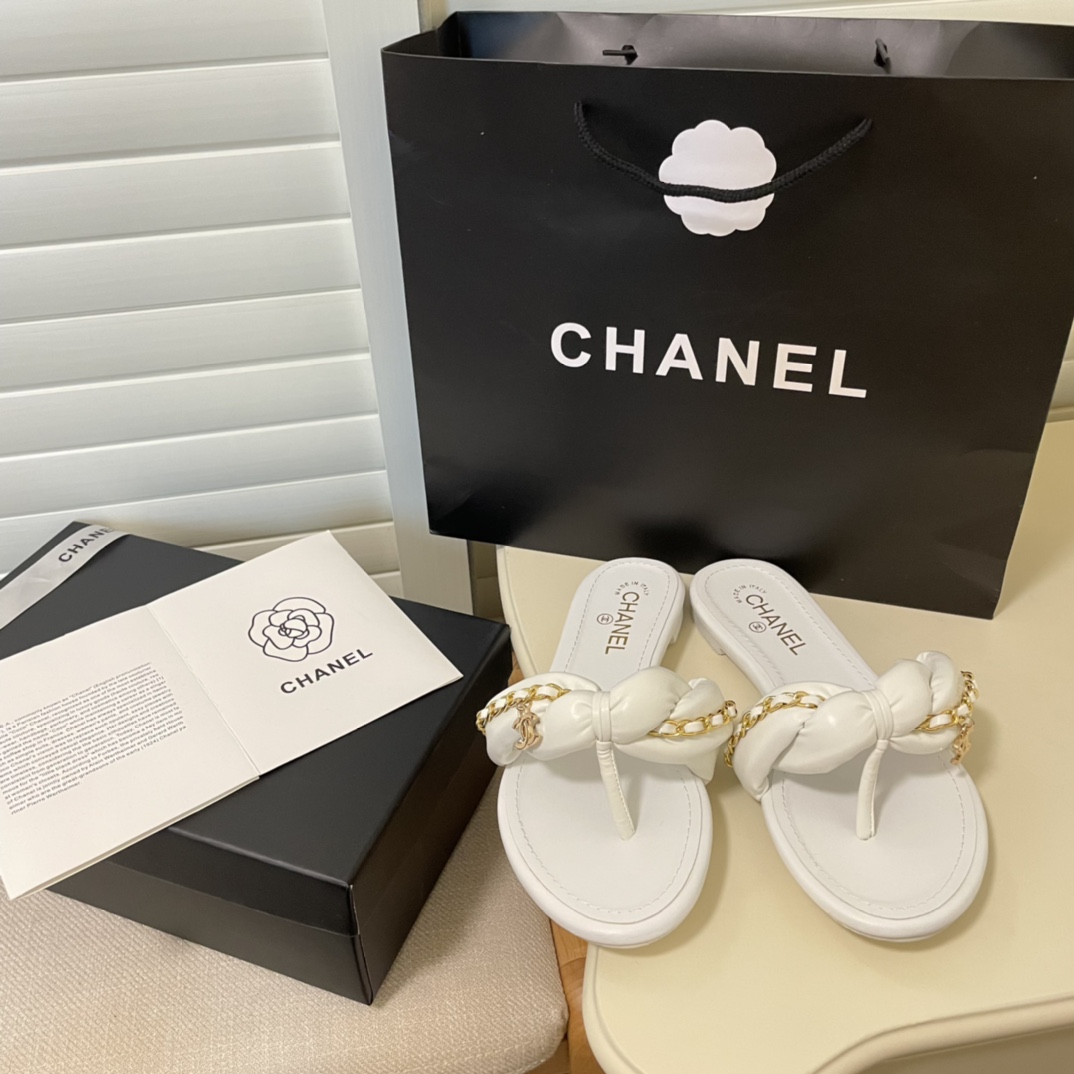 C style Metal chain flip flops