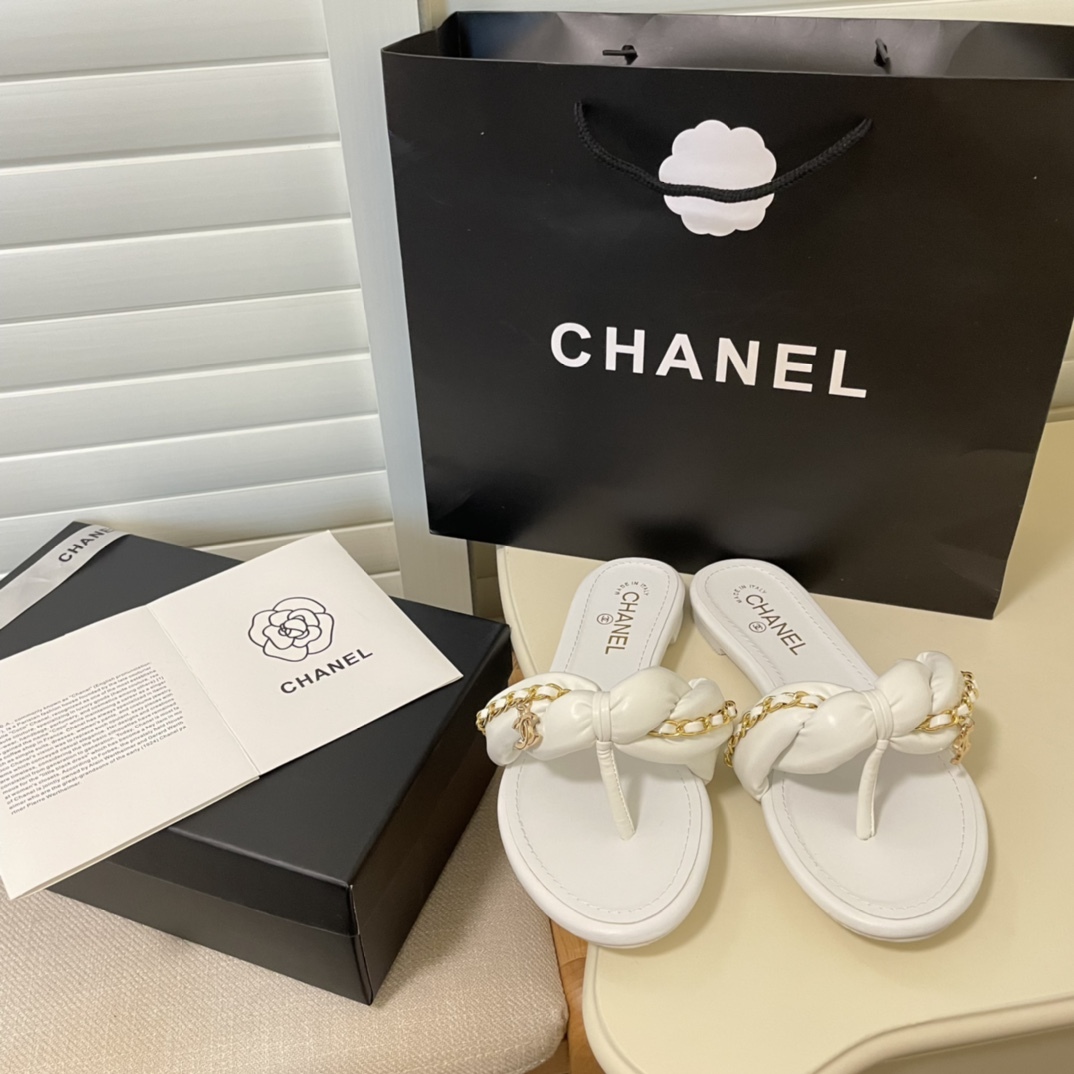 C style Metal chain flip flops