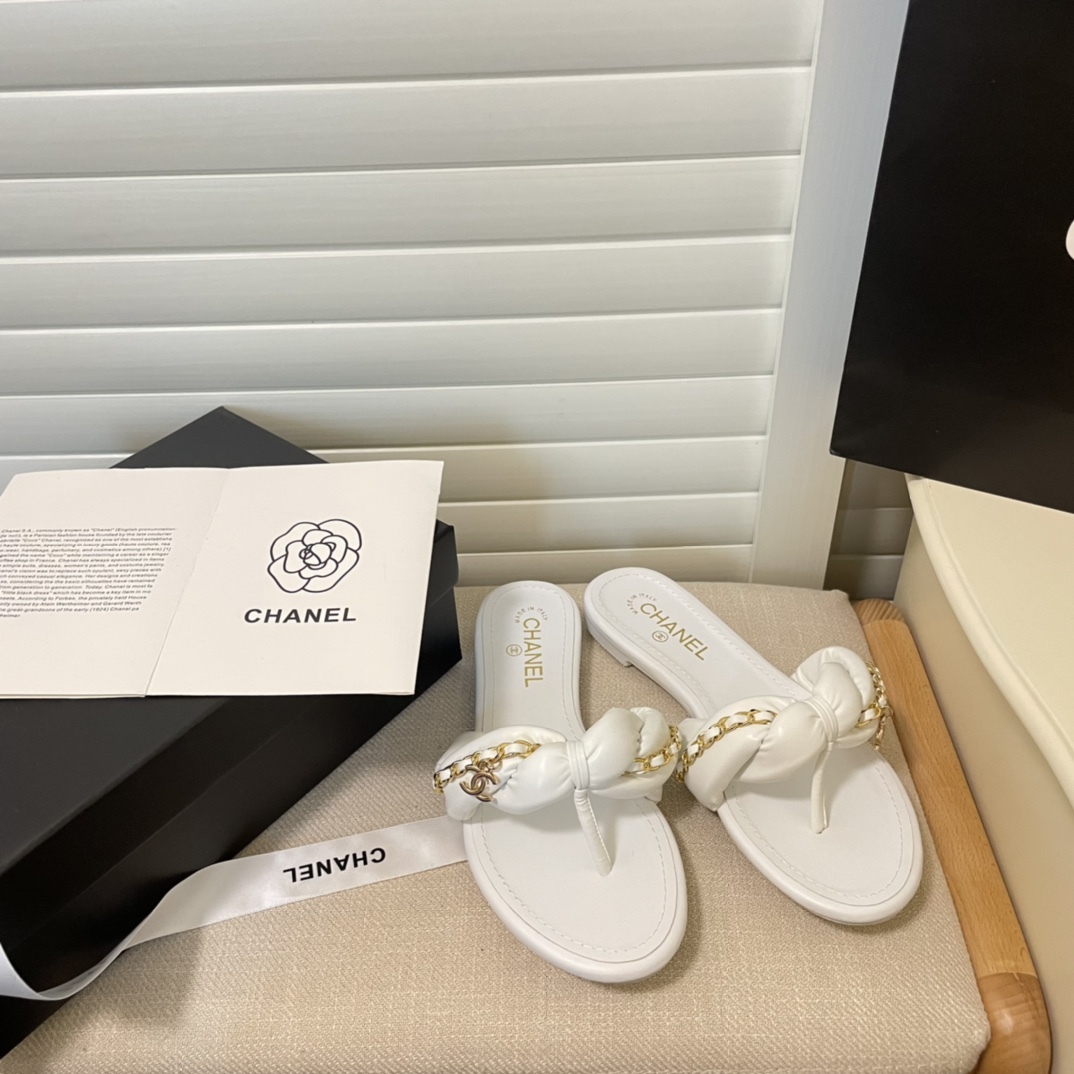 C style Metal chain flip flops