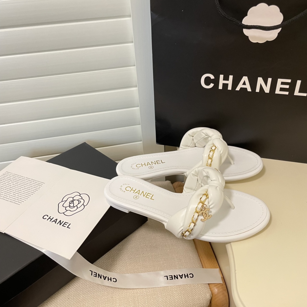 C style Metal chain flip flops