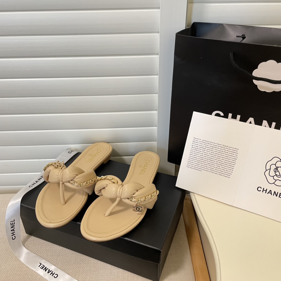 C style Metal chain flip flops