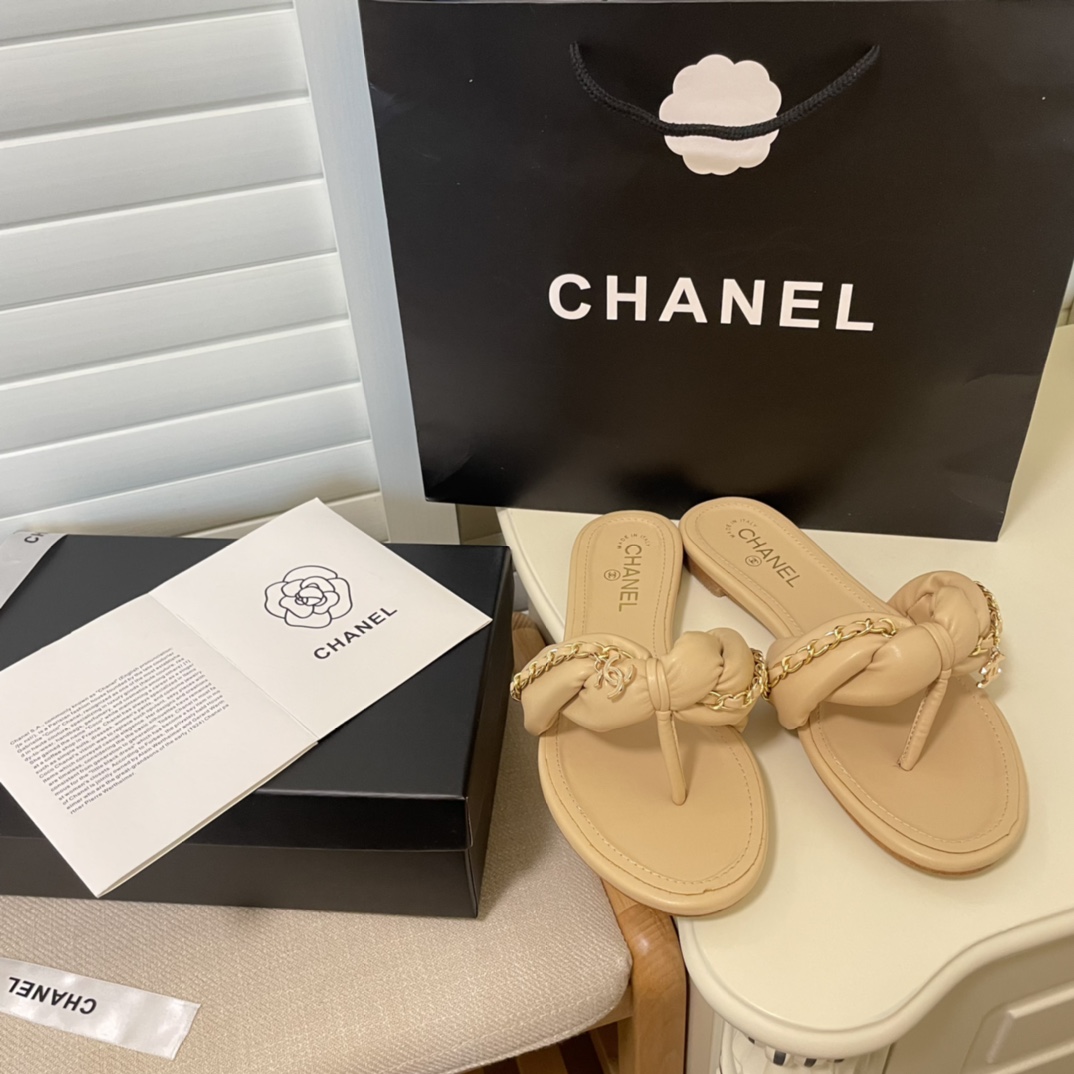 C style Metal chain flip flops