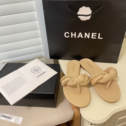 C style Metal chain flip flops