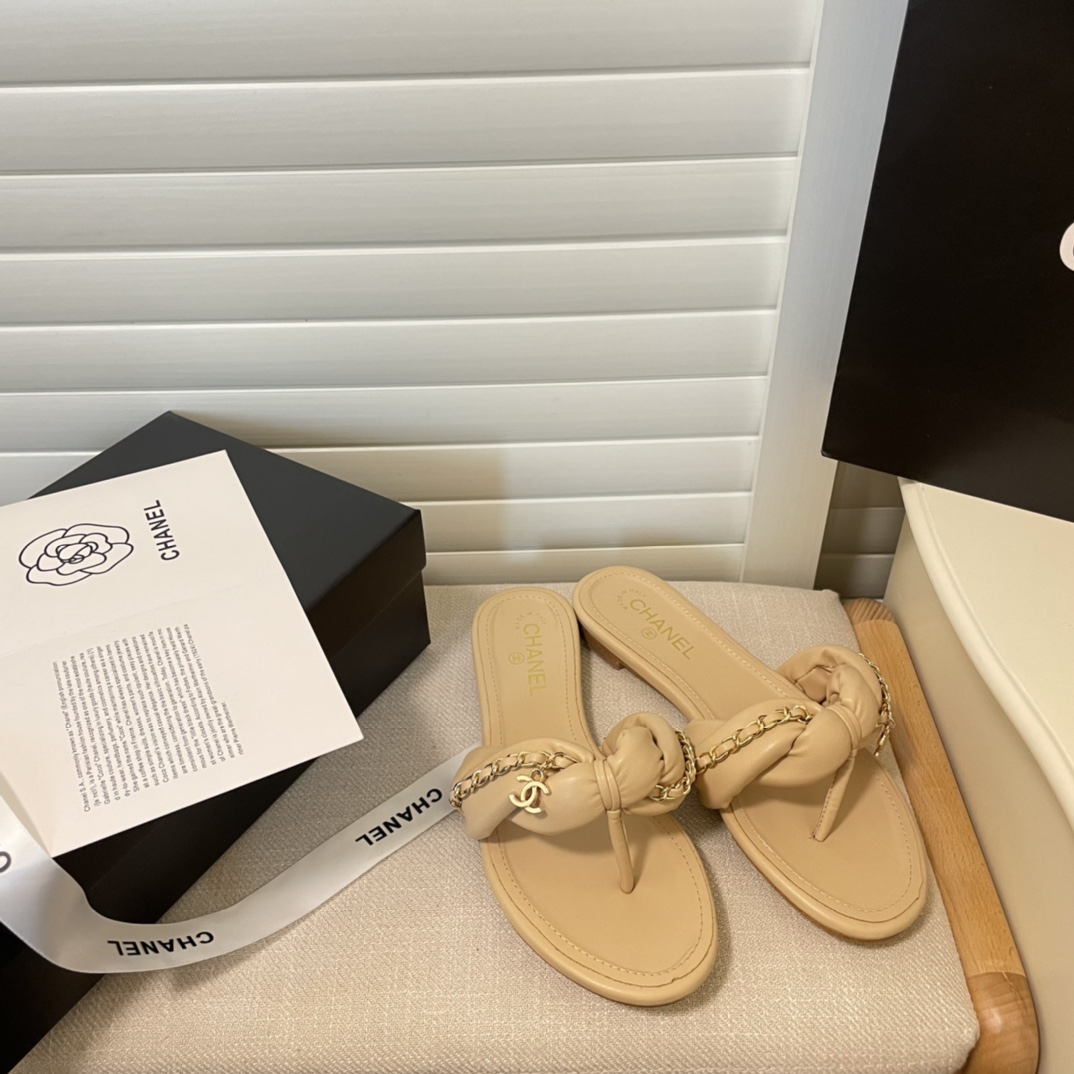 C style Metal chain flip flops