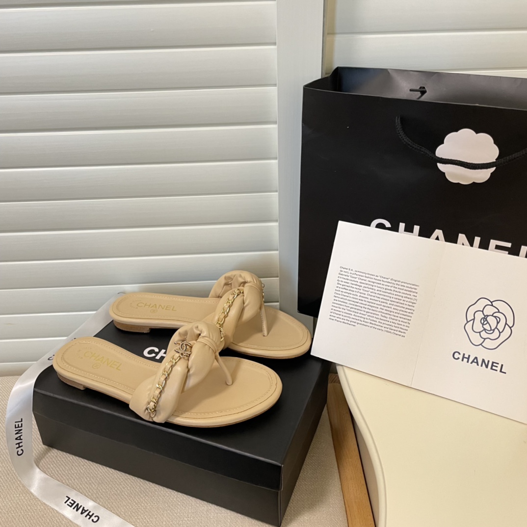 C style Metal chain flip flops