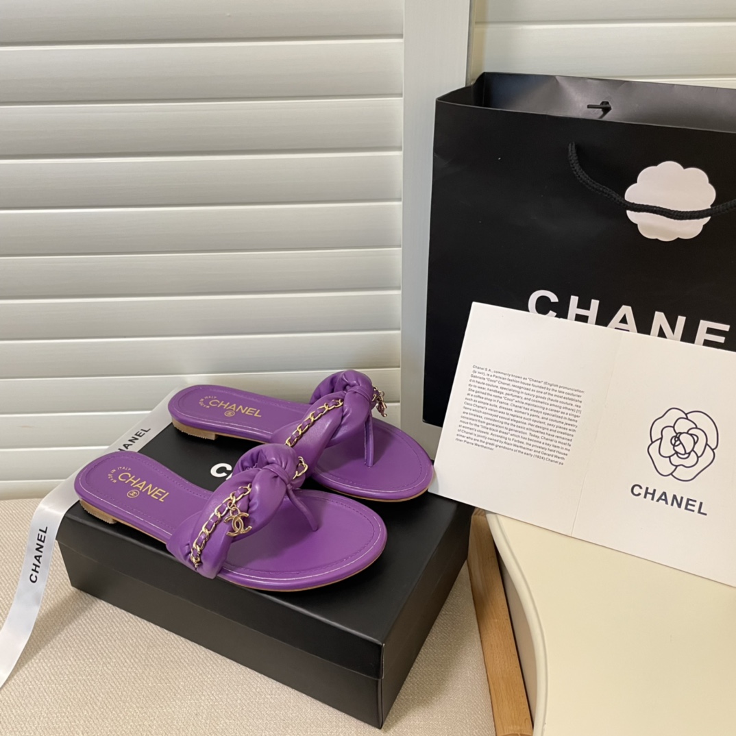 C style Metal chain flip flops