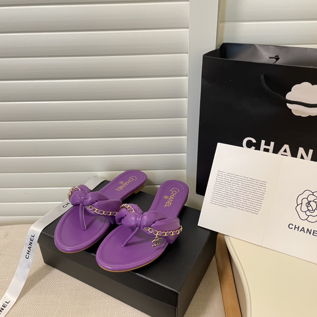 C style Metal chain flip flops