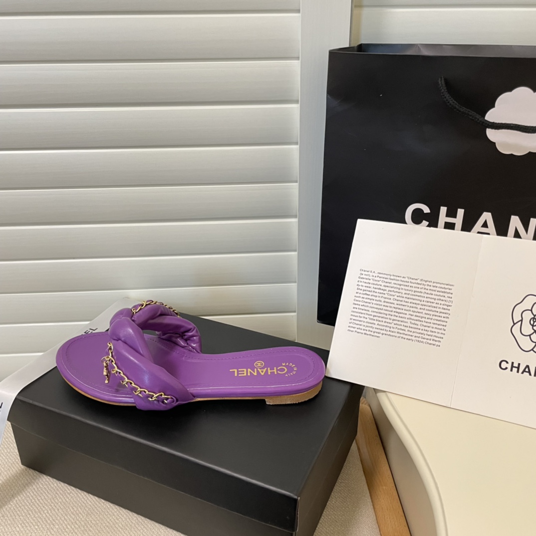 C style Metal chain flip flops