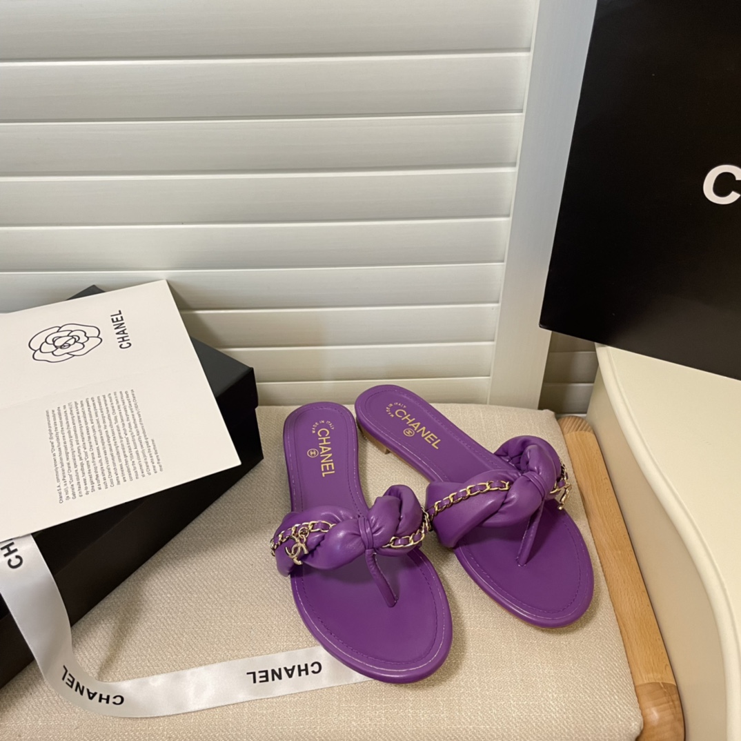 C style Metal chain flip flops