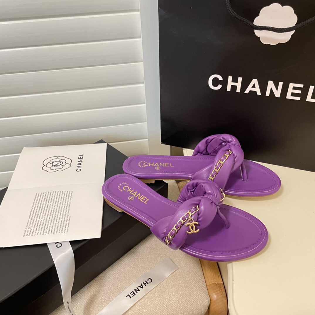 C style Metal chain flip flops