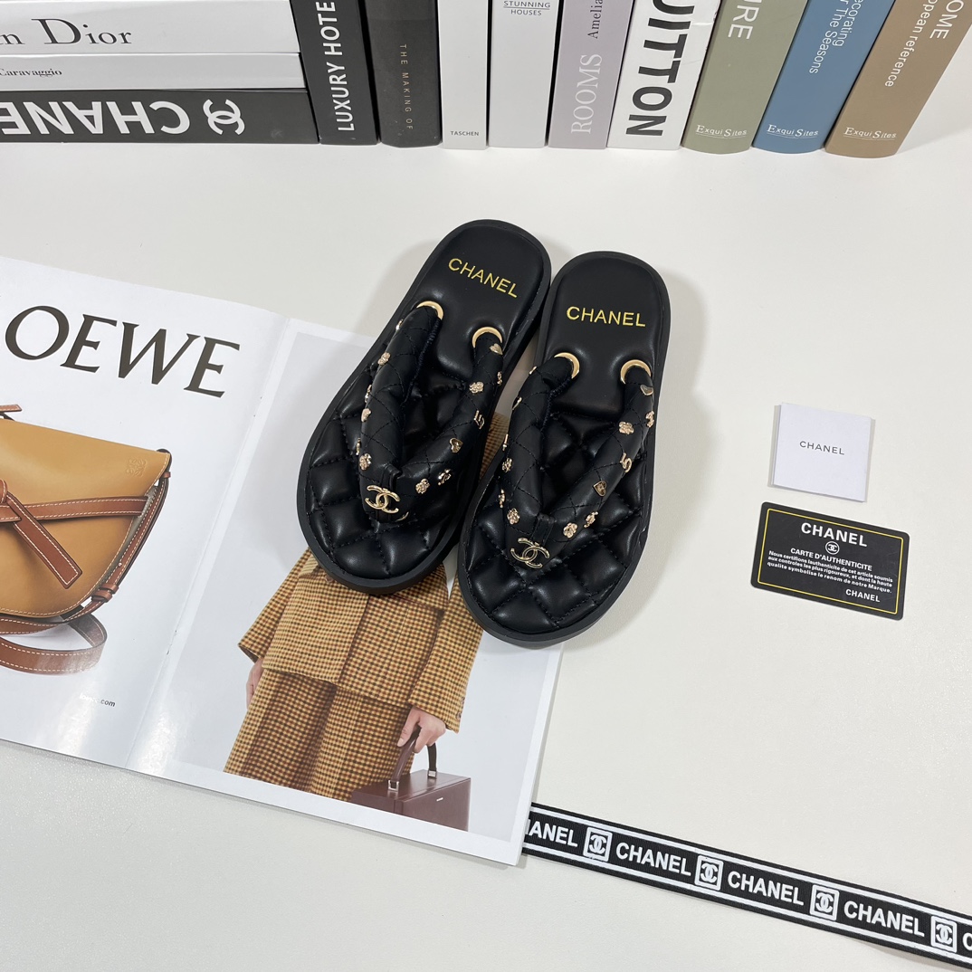 C style Metal chain flip flops