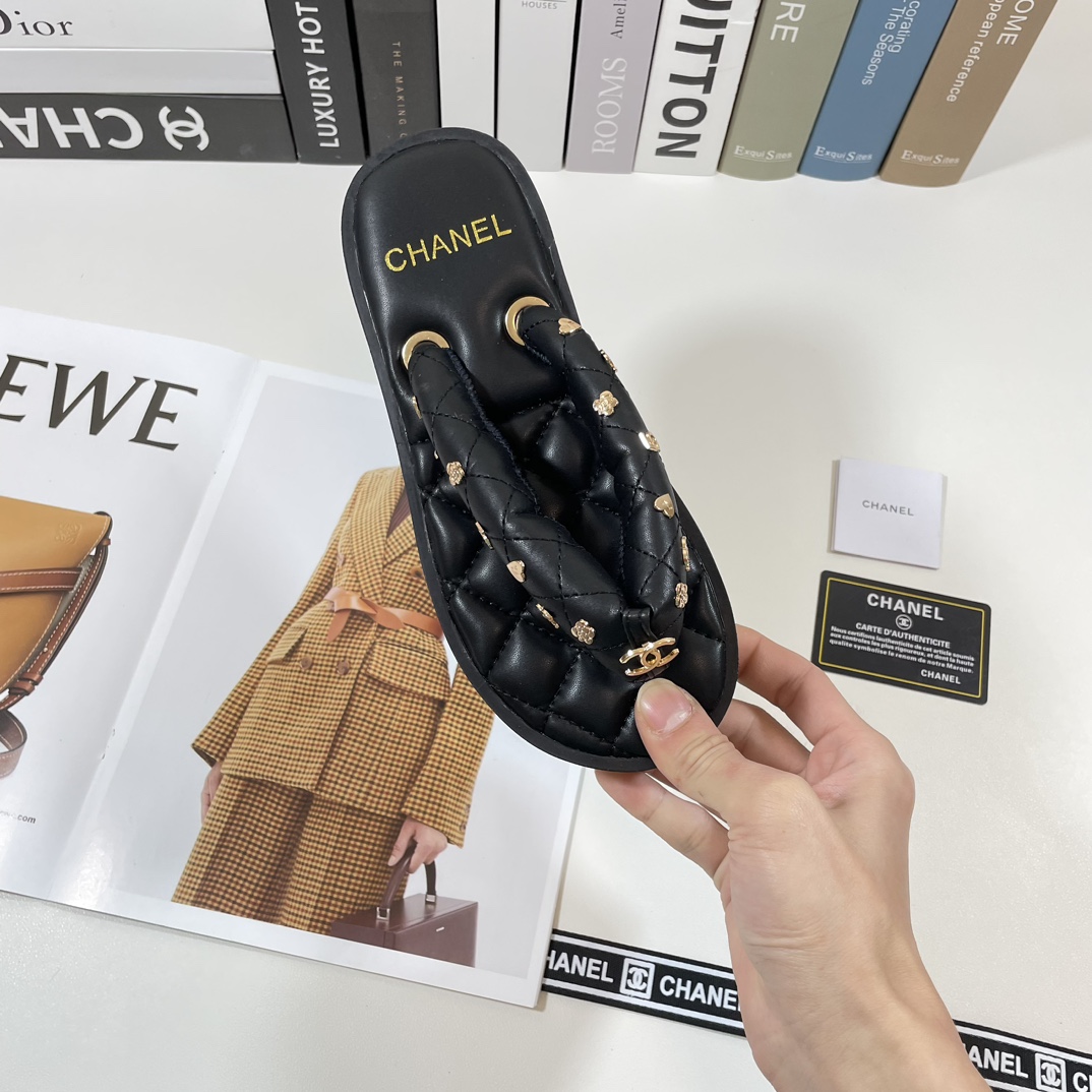 C style Metal chain flip flops