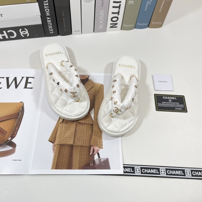 C style Metal chain flip flops