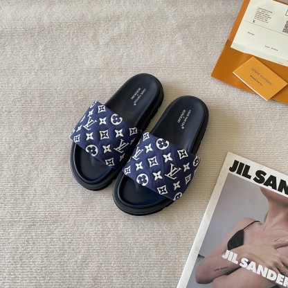 L style Velcro flat slippers