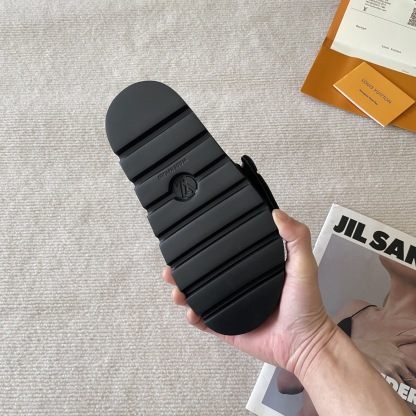 L style Velcro flat slippers