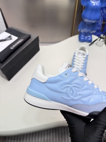 C style Round toe diamond pattern white shoes Casual shoes