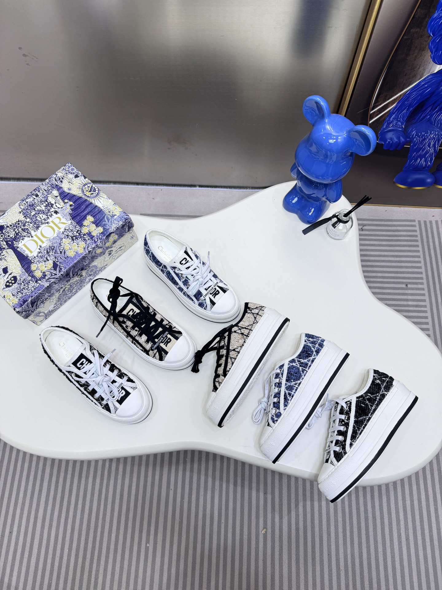 D style Low-top knitted platform sneakers