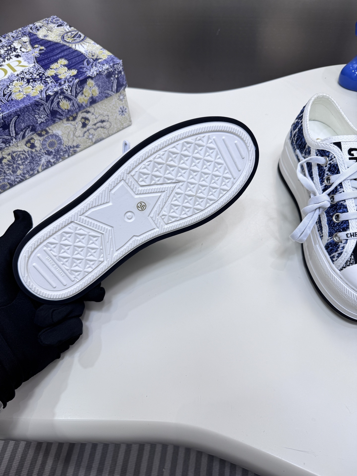 D style Low-top knitted platform sneakers