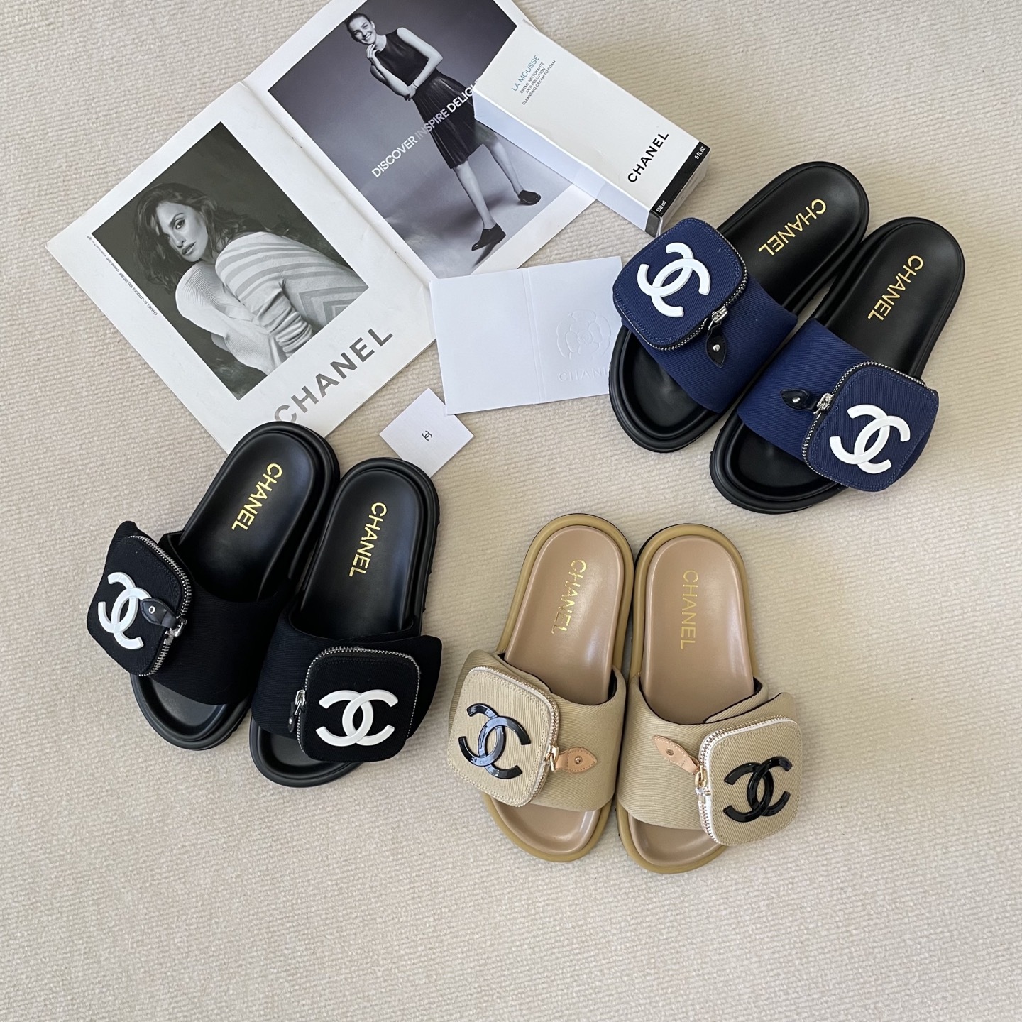 C style Small schoolbag slippers Velcro bag slippers