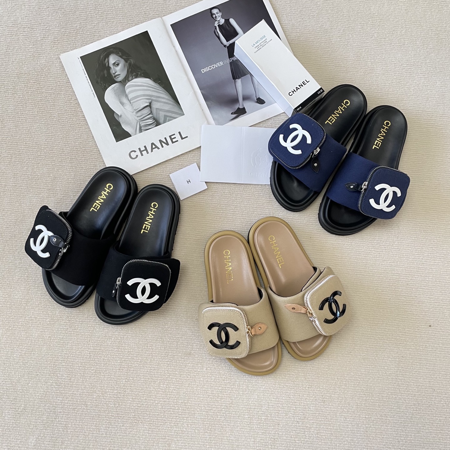 C style Small schoolbag slippers Velcro bag slippers