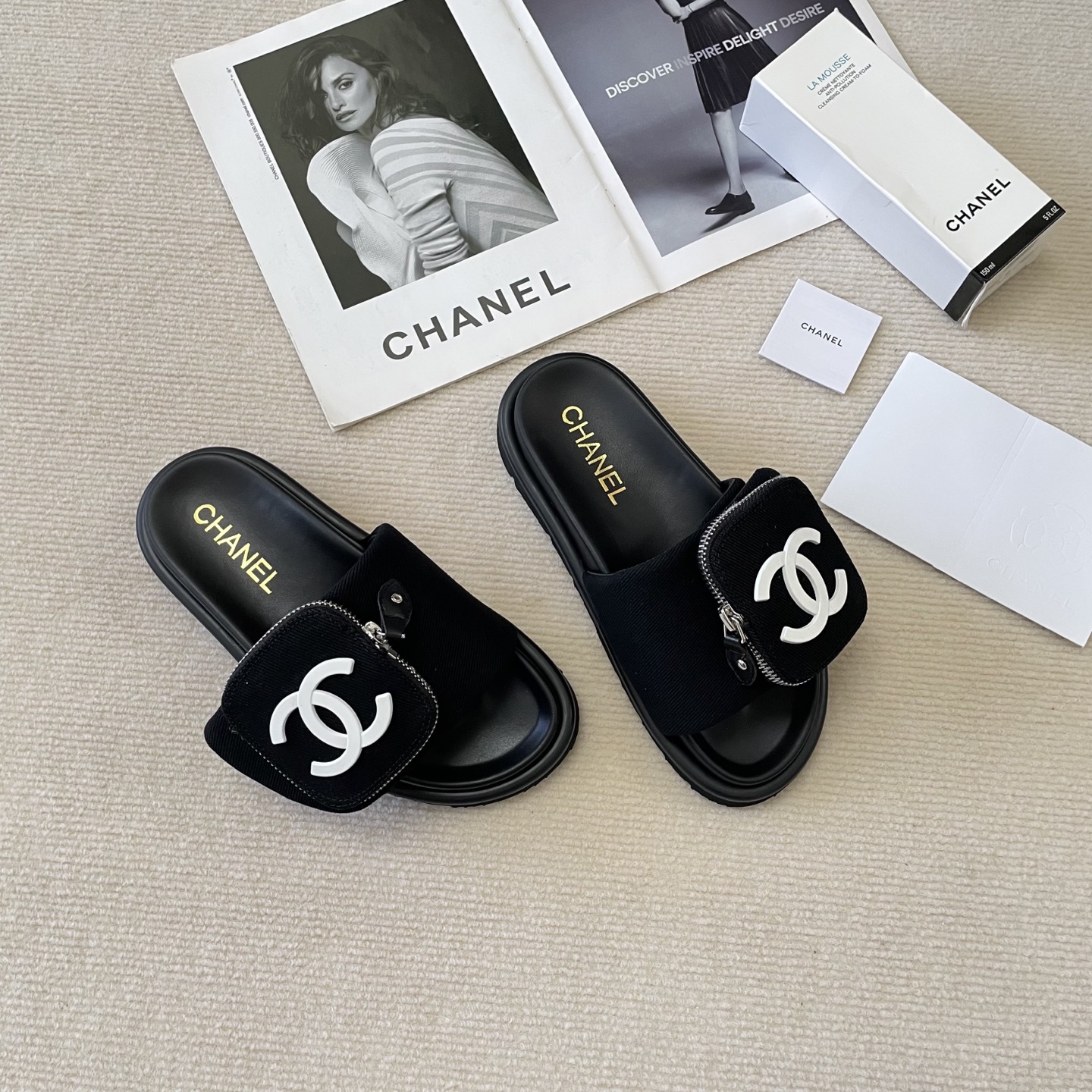 C style Small schoolbag slippers Velcro bag slippers