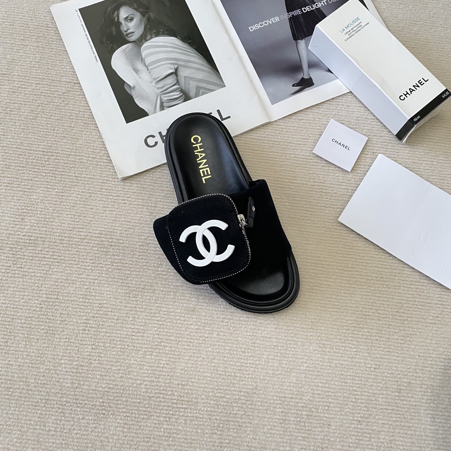 C style Small schoolbag slippers Velcro bag slippers