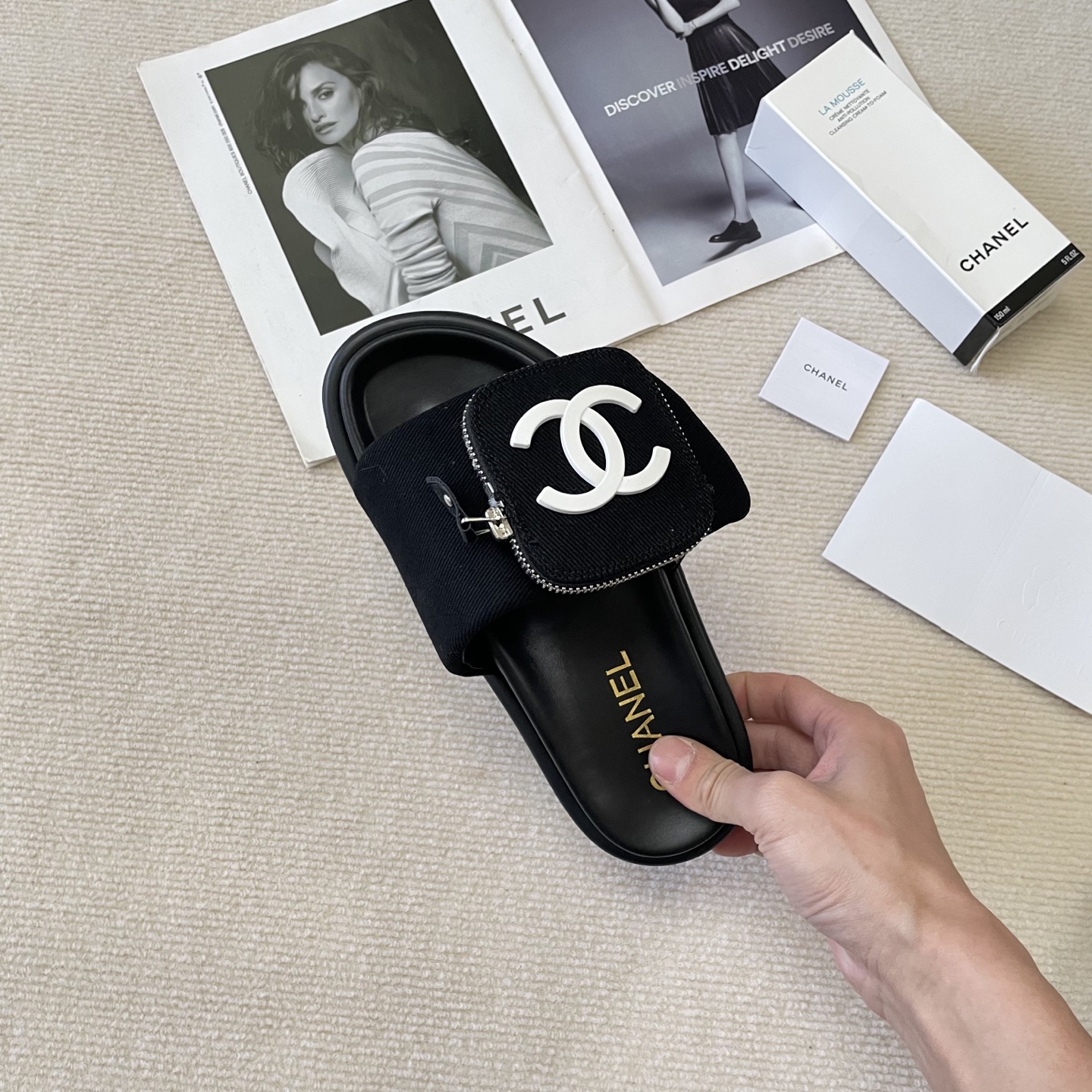 C style Small schoolbag slippers Velcro bag slippers