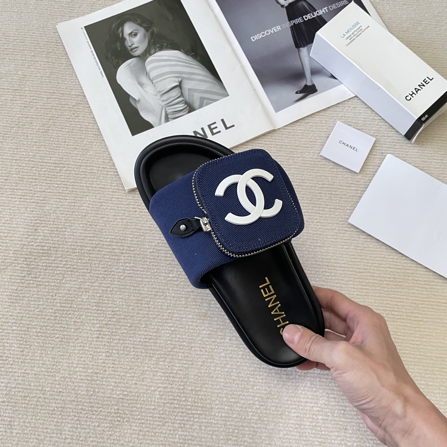 C style Small schoolbag slippers Velcro bag slippers