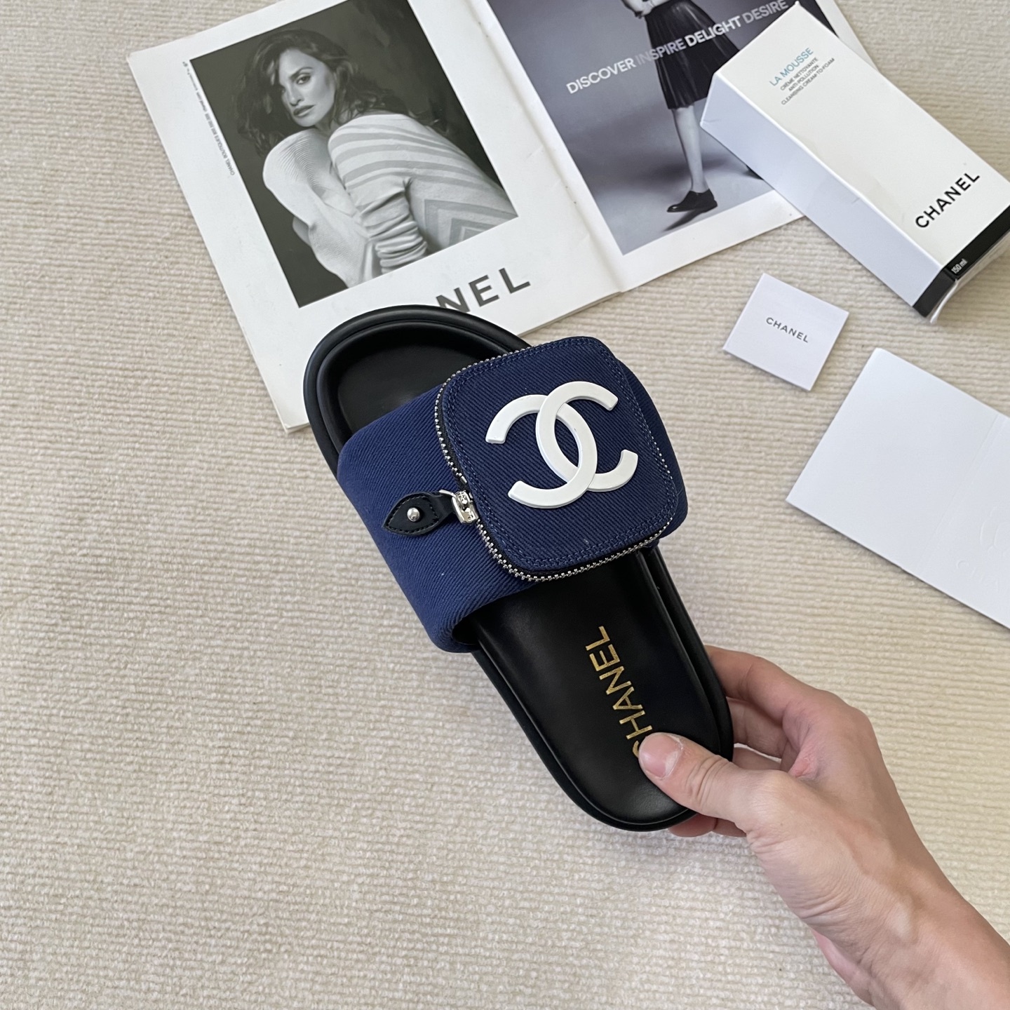 C style Small schoolbag slippers Velcro bag slippers