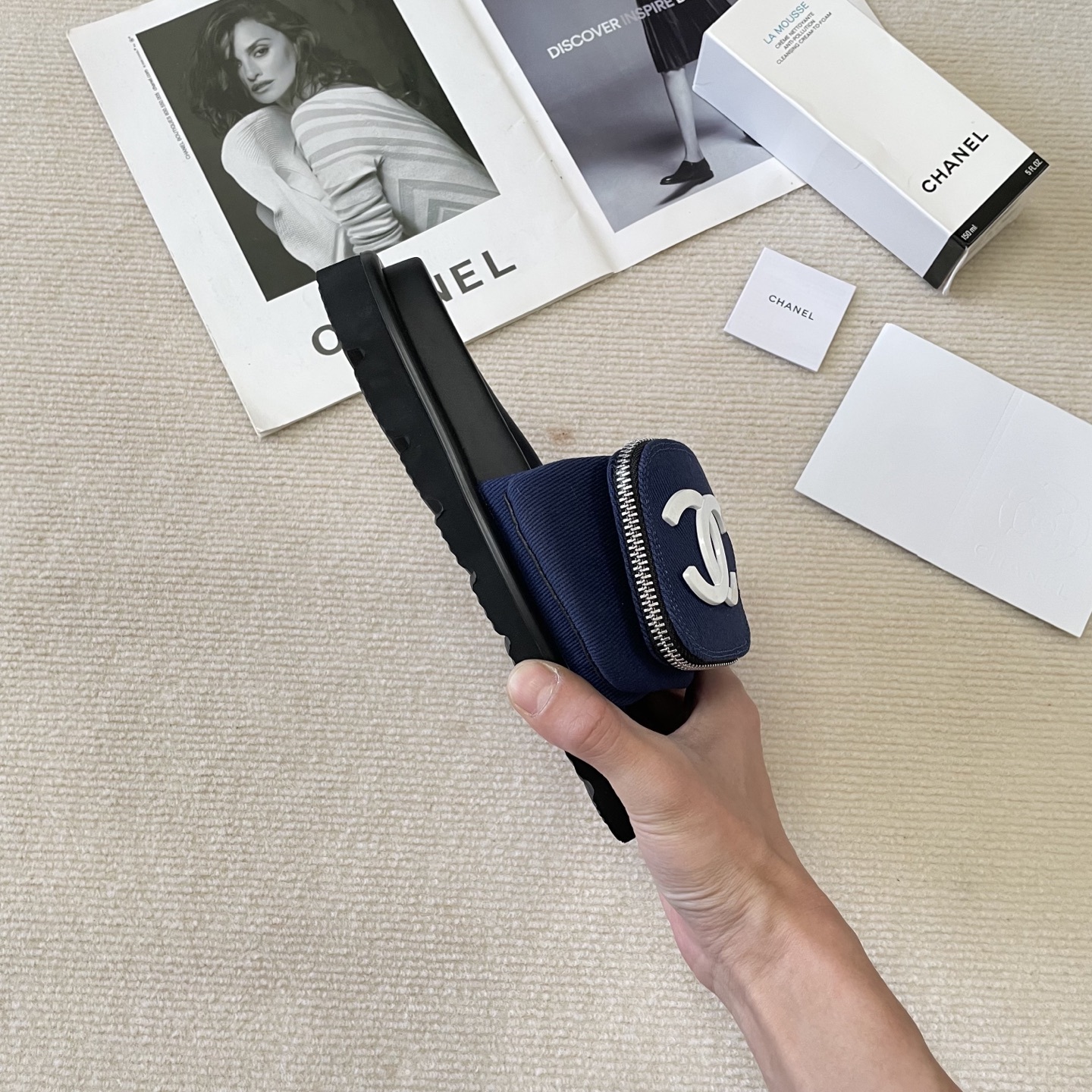 C style Small schoolbag slippers Velcro bag slippers