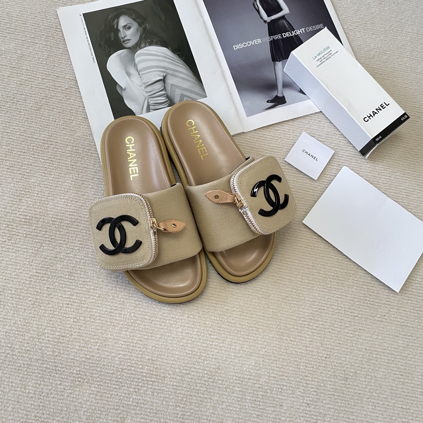 C style Small schoolbag slippers Velcro bag slippers