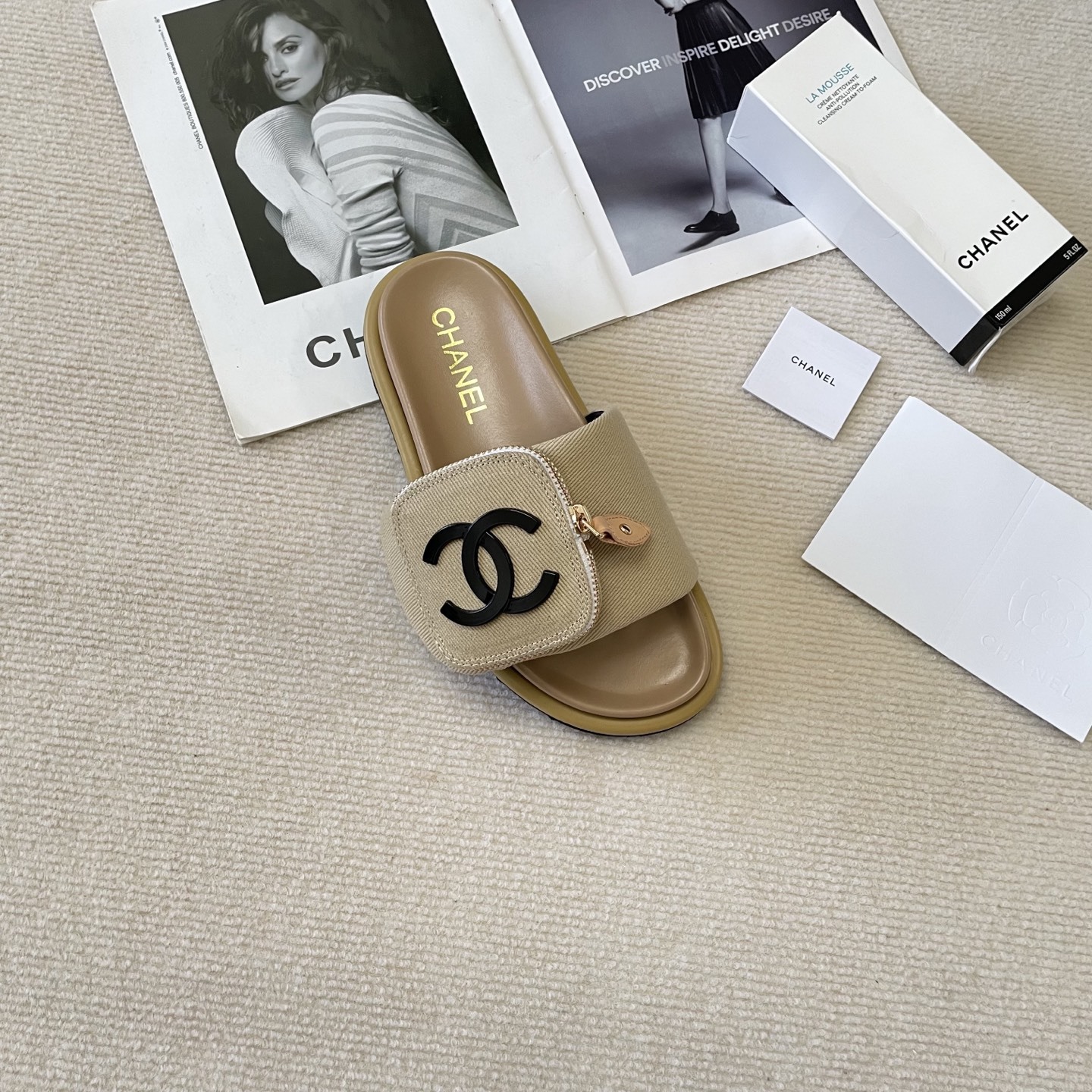 C style Small schoolbag slippers Velcro bag slippers