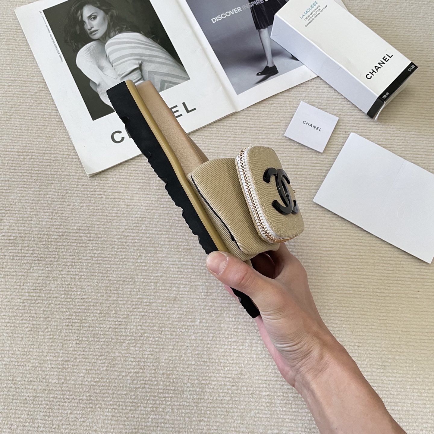 C style Small schoolbag slippers Velcro bag slippers