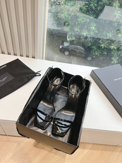 Y style Simple one-strap square toe high-heeled sandals