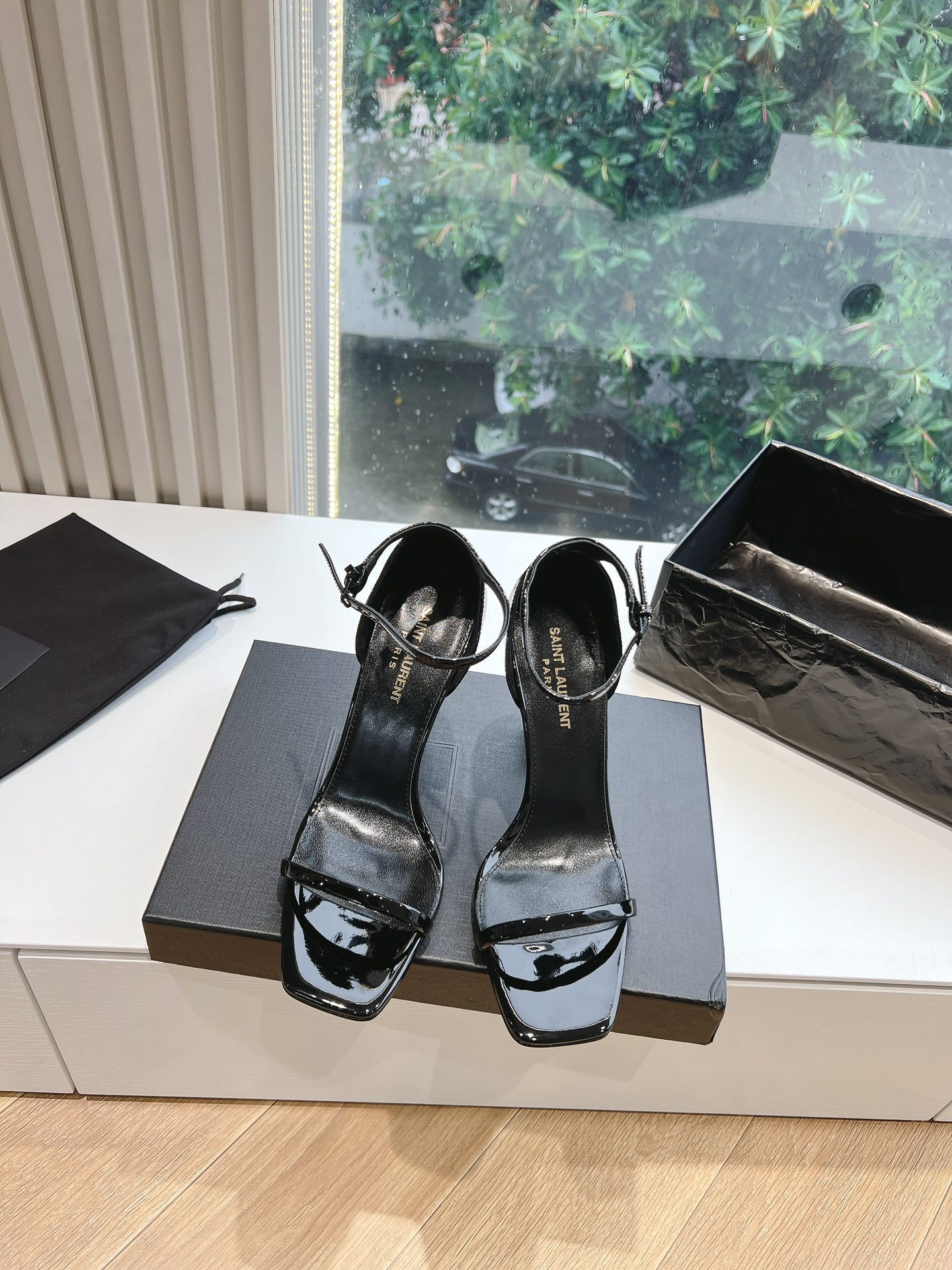 Y style Simple one-strap square toe high-heeled sandals