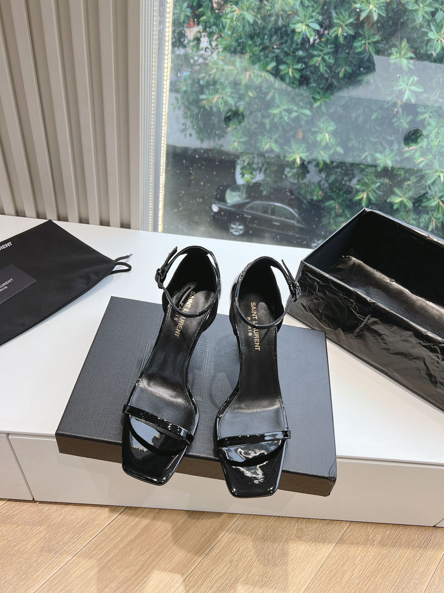 Y style Simple one-strap square toe high-heeled sandals