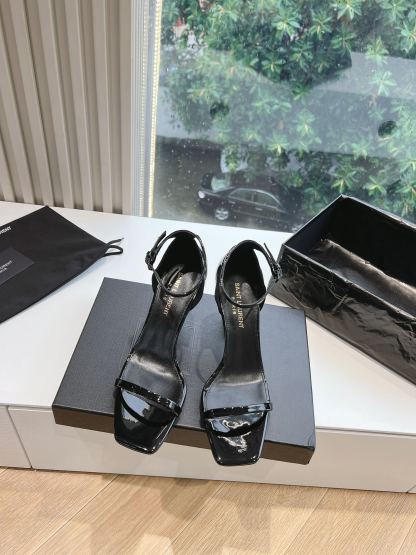 Y style Simple one-strap square toe high-heeled sandals