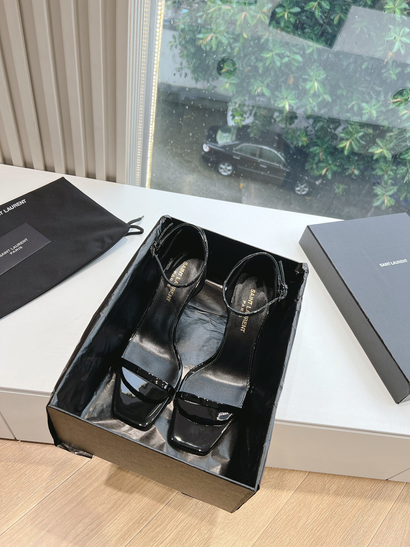 Y style Simple one-strap square toe high-heeled sandals