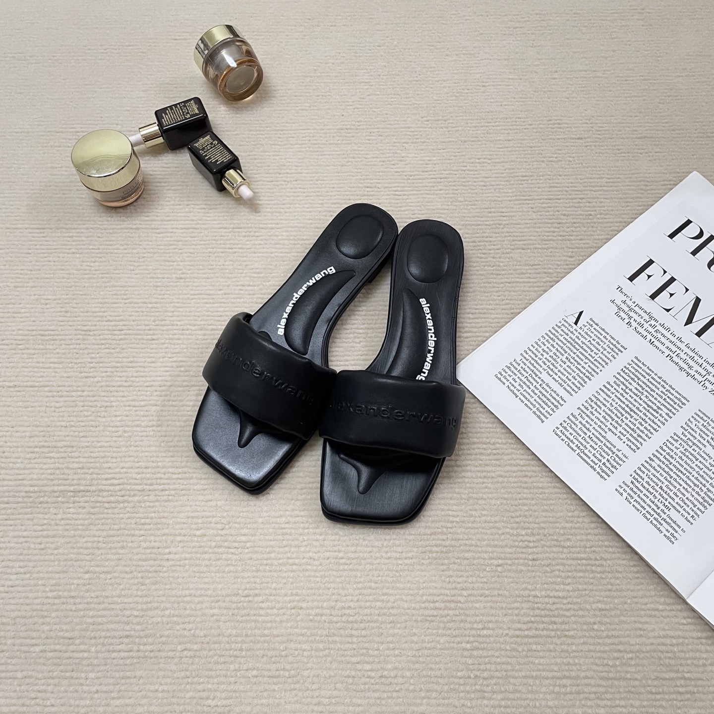 A style Square toe flip flops Flat slippers