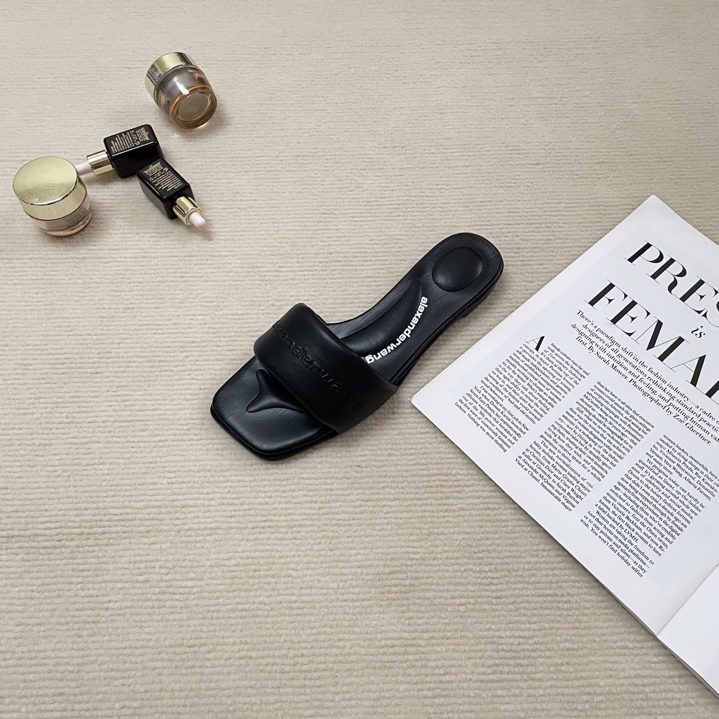 A style Square toe flip flops Flat slippers